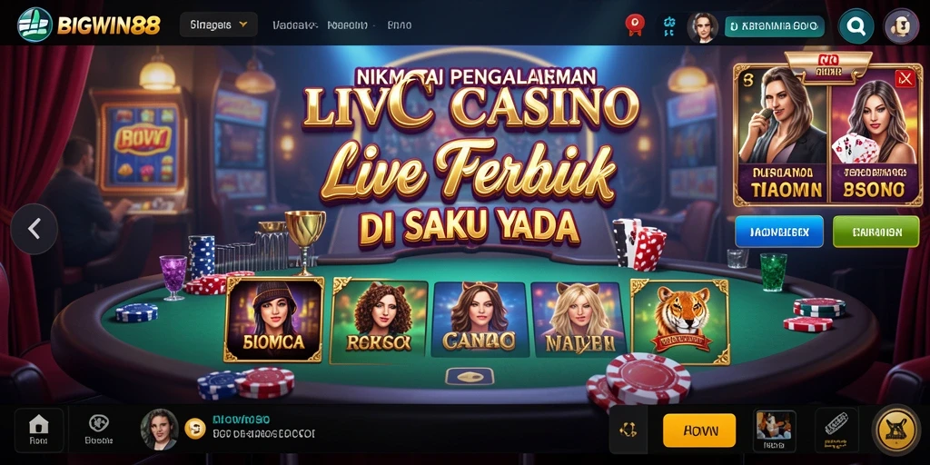 Tampilan gameplay LIVE Casino yang menarik dan menghibur di BIGWIN88.