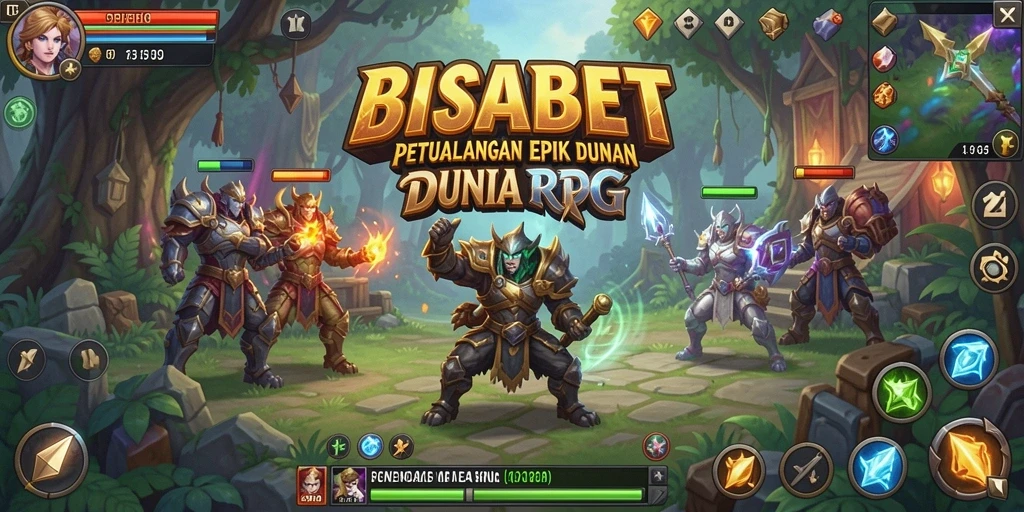 Tampilan gameplay BISABET dengan karakter dan misi yang epik.