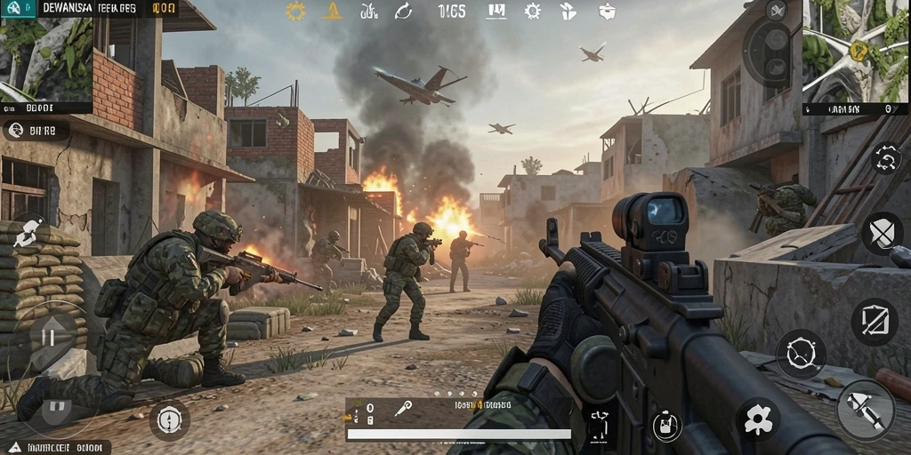 Gameplay DEWANUSA yang mendebarkan dengan aksi tembak-menembak.