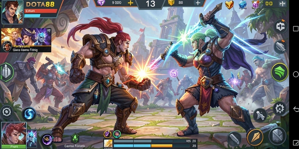 Tampilan gameplay Fighting DOTA88 yang mendebarkan.