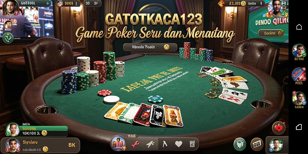 Tampilan menarik dari gameplay Poker di GATOTKACA123.