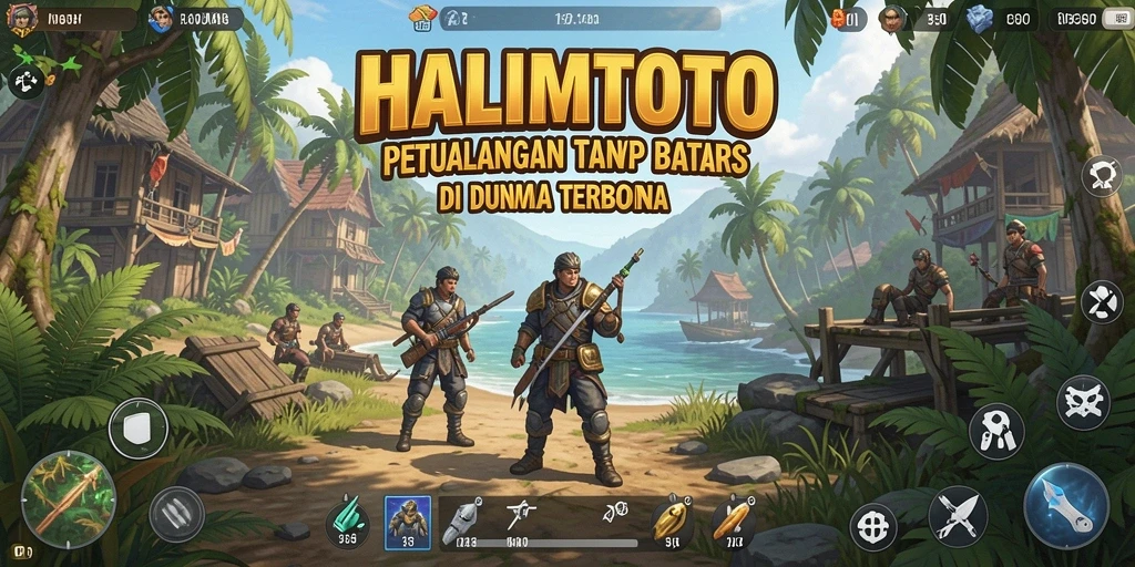Tangkapan layar utama HALIMTOTO menampilkan petualangan mendebarkan dalam dunia terbuka.