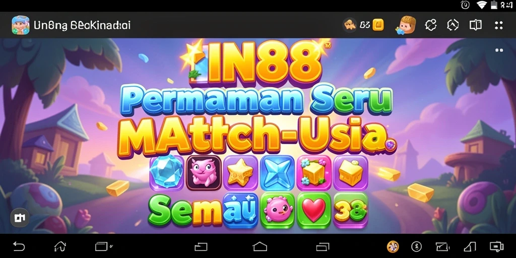 Tampilan gameplay seru dalam permainan IN88 Match-3.
