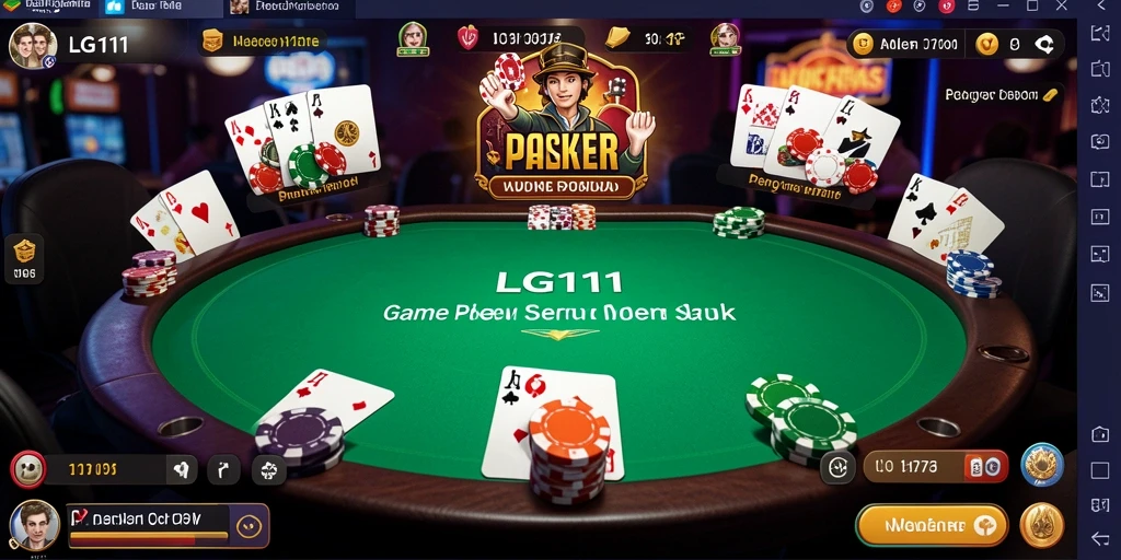 Tampilan gameplay LG111 yang penuh aksi di meja poker.