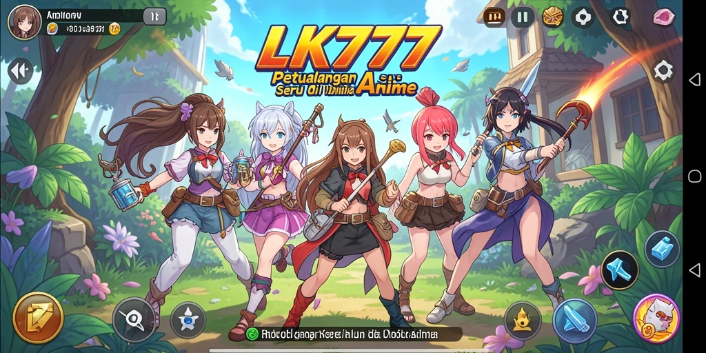 Screenshot LK777 menampilkan pertarungan seru di dunia anime.