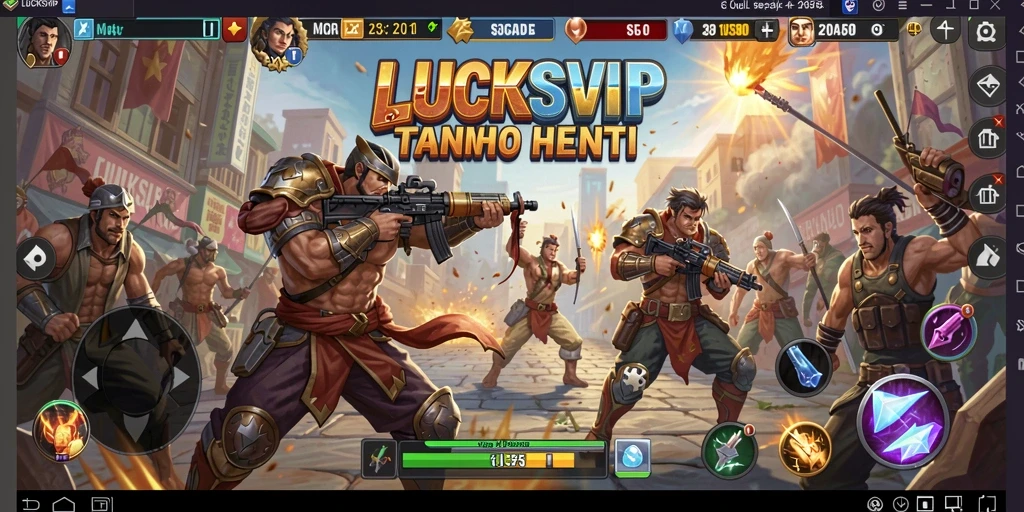 Tangkapan layar utama LUCKSVIP menunjukkan aksi pertarungan yang mendebarkan.