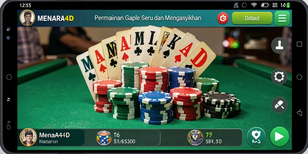 Menampilkan gameplay seru dalam permainan Gaple.