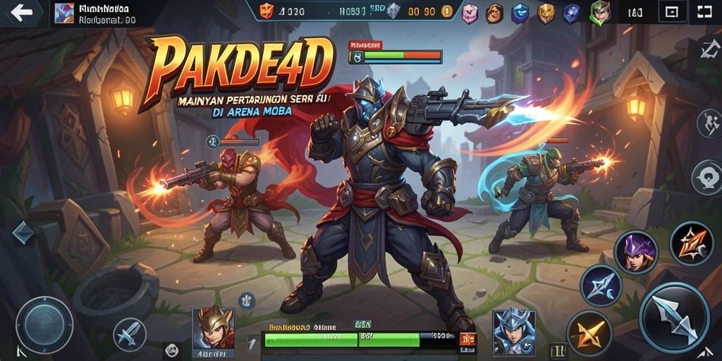 Gameplay seru PAKDE4D di arena MOBA yang intens.