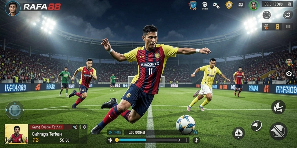 Tampilan gameplay RAFA88 menampilkan aksi olahraga yang mendebarkan.