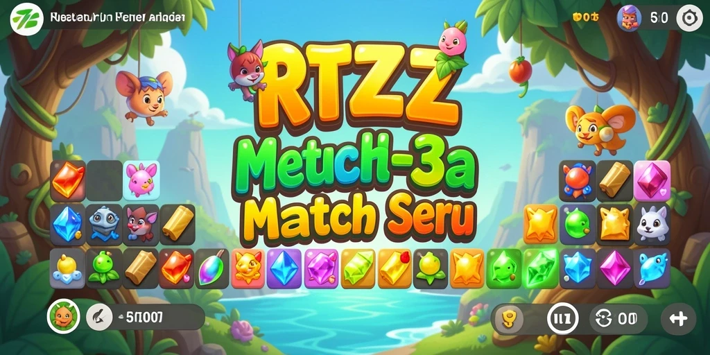 Tampilan gameplay menantang dalam game Match-3 RTZZ.