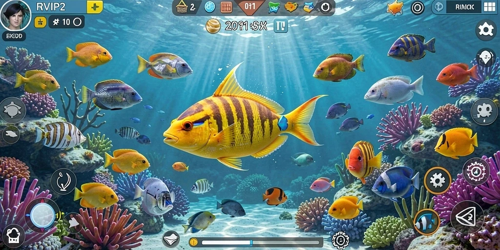 Tampilan gameplay RVIP2 yang seru dalam Tembak Ikan.
