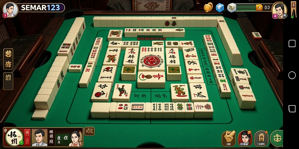Tampilan gameplay Mahjong yang seru dan interaktif.