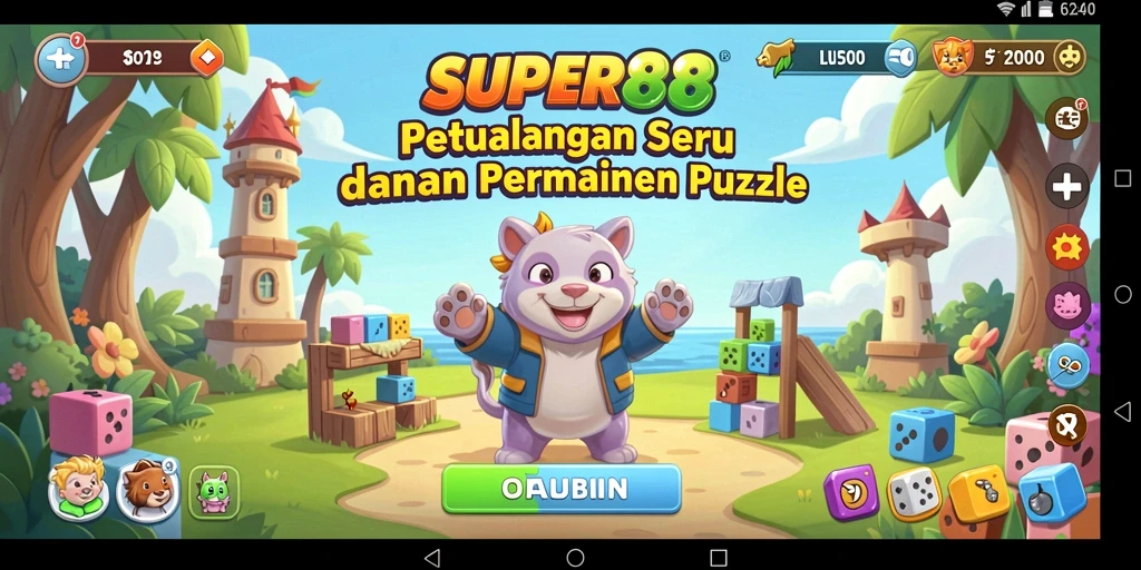 Screenshot utama SUPER88 menampilkan gameplay Puzzle yang menantang.