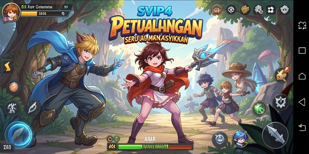 Tampilan gameplay SVIP4 yang memukau dengan karakter Anime yang dinamis.