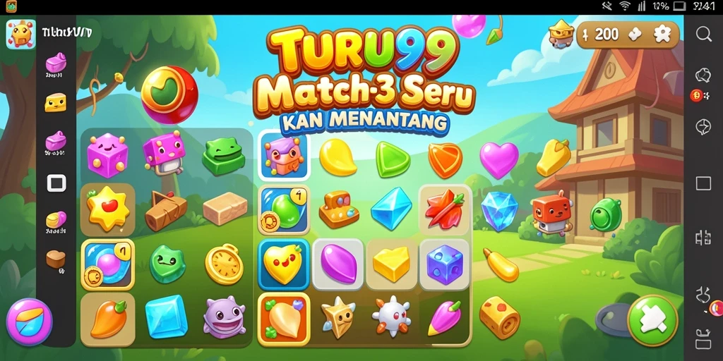Screenshot permainan TURU99 menampilkan gameplay mencocokkan gambar yang seru.