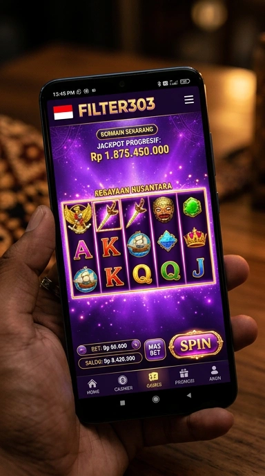 Tampilan utama aplikasi filter303 dengan berbagai kategori.